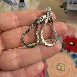 Monet Silver Braided Loop Earrings